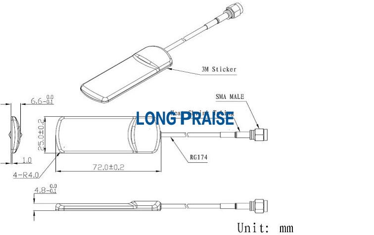 Adhesive External GSM Antenna LPGM005