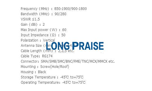 46*15mm External GSM Antenna with screw LPGM018