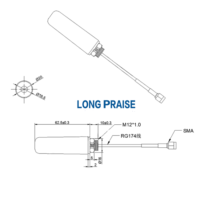 4G 2.4G 433M GSM GPRS 5G 5.8G Omni Waterproof Antenna