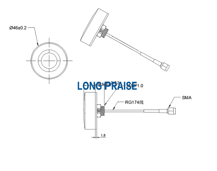 4G 2.4G 433M GSM GPRS 5G 5.8G Omni Waterproof Antenna
